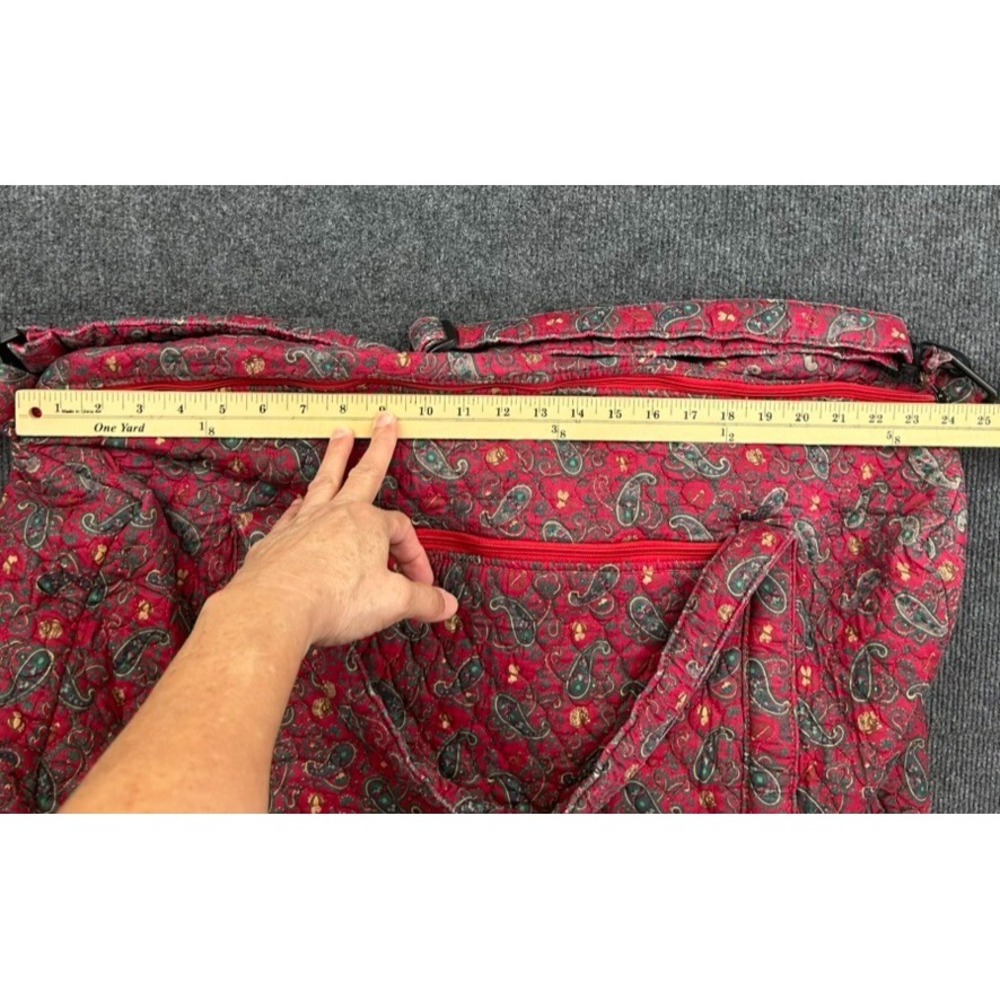 Paisley Quilted Duffle Bag Equestrian Western Preppy Large Red Blue Monogrammed - Picture 14 of 16